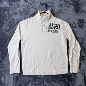 Vintage Y2K Aéropostale Long Sleeve White Long Sleeve Size Men's Large